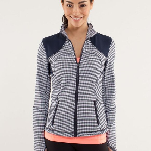 lululemon athletica Jackets & Blazers - Lululemon Forme Inkwell Blue Jacket Striped Size 2 Define Jacket